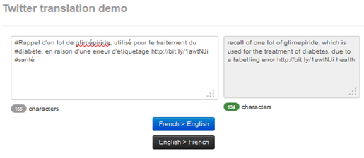 Traduction de tweet